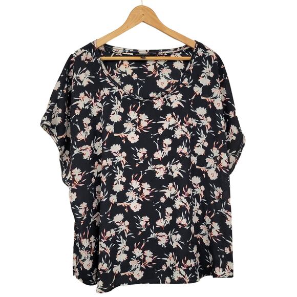 Banana Republic Tops - Banana Republic Top Women's XXL Floral Picot-Trim Blouse Semi Sheer Romantic